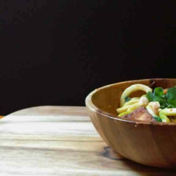 Thai Zoodles with Tofu and Crushed Peanuts