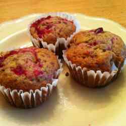 Banana Cranberry Sauce Muffins