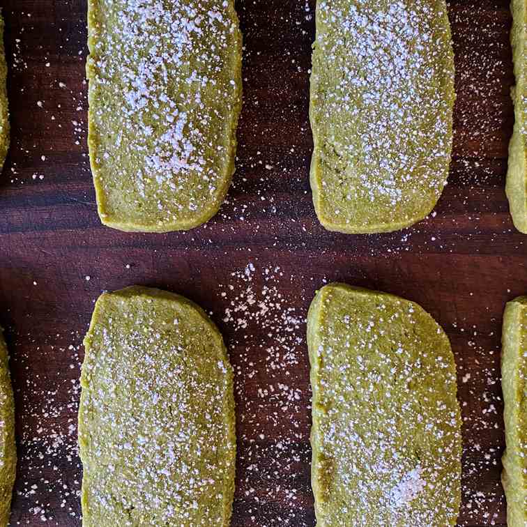 Matcha Green Tea Shortbread Cookies