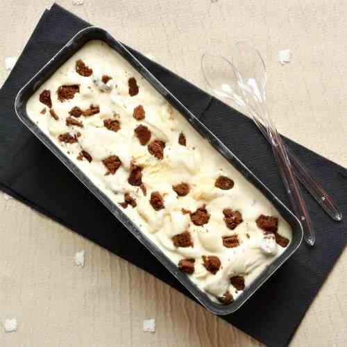 French vanilla icecream and brownie crumbs