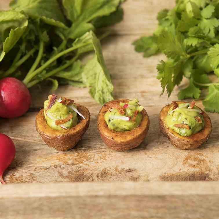 Roasted Potato Cups with Guacamole 