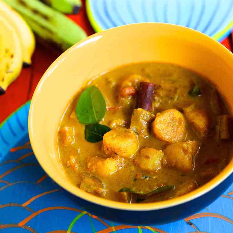 creole banana and eggplant curry