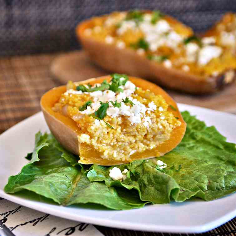 Baked Butternut Squash With Couscous