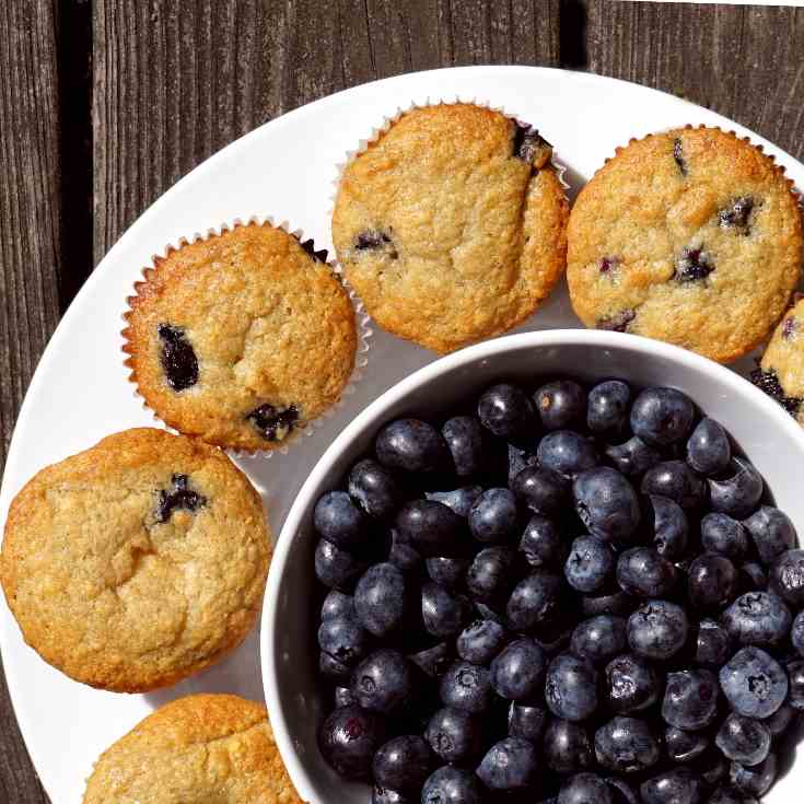 Rich Vegan Blueberry Banana Muffins