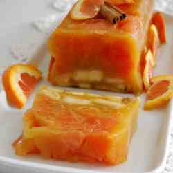 Orange and Banana Terrine in Peach Jelly