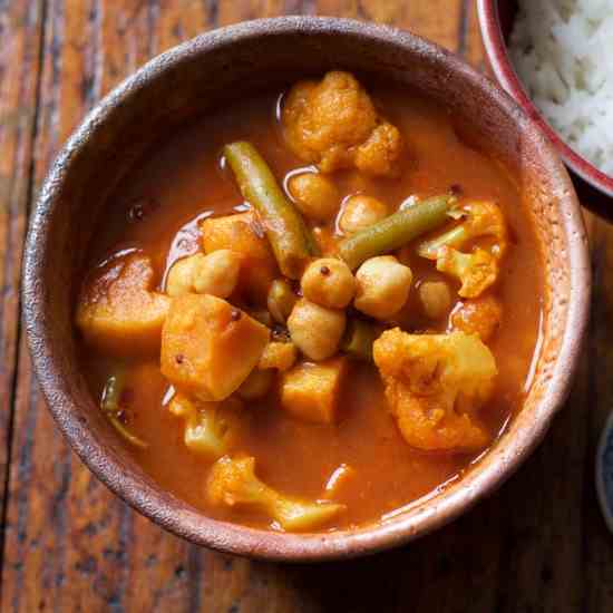 One pot autumn vegetable curry