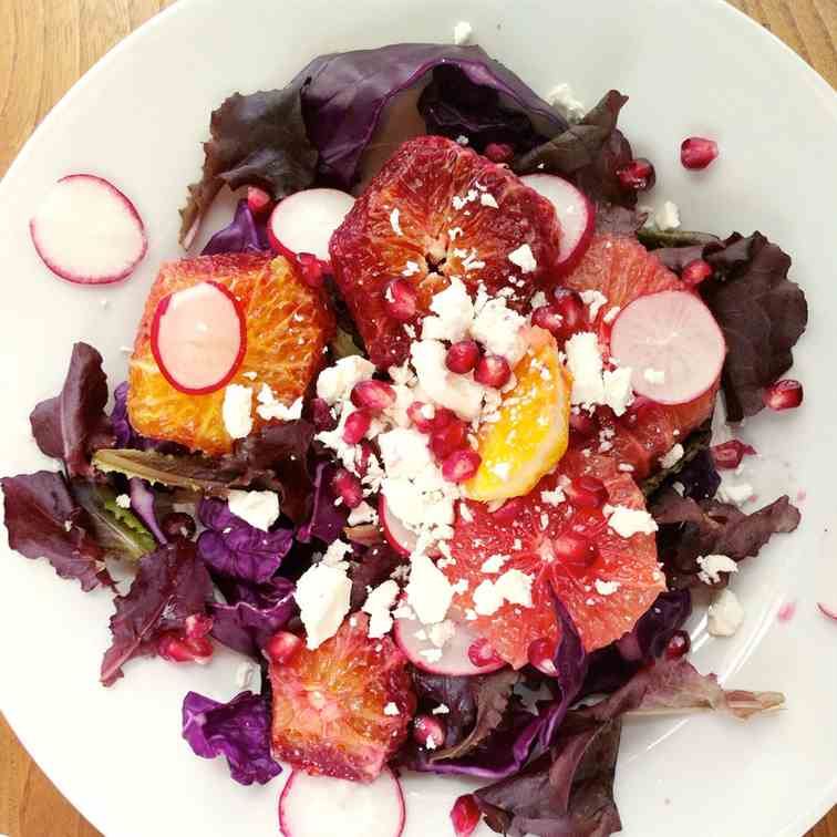 Blood Orange Grapefruit Pomegranate Salad