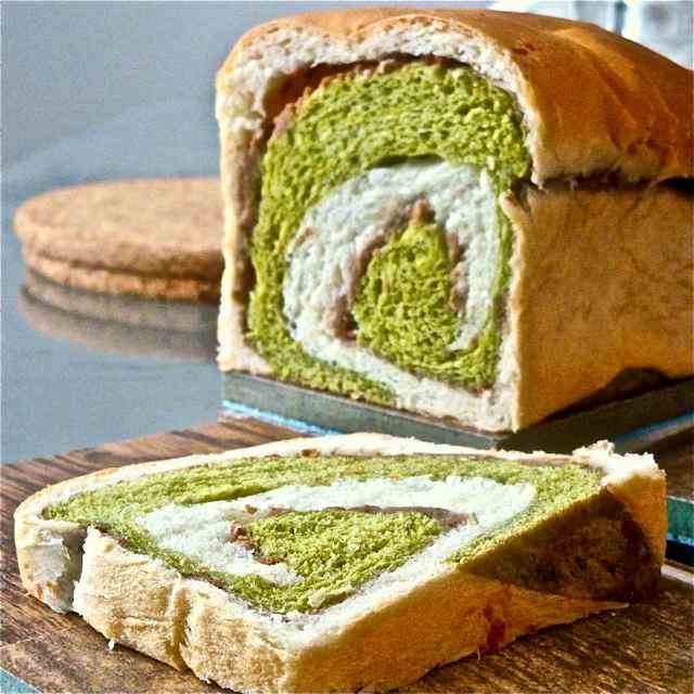 Matcha & Refried Bean Marble Bread