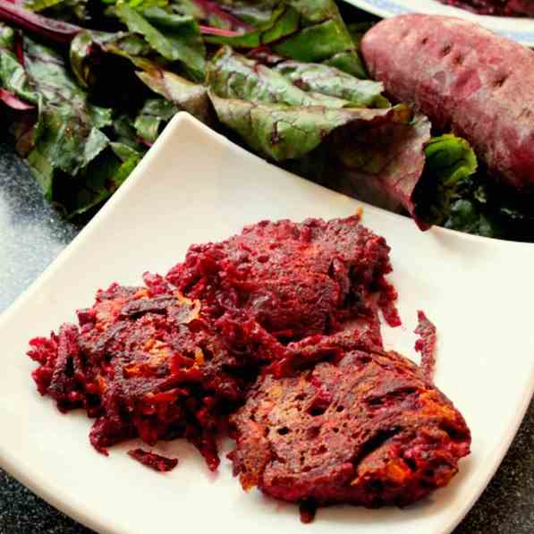 Beetroot and Sweet Potato Patties