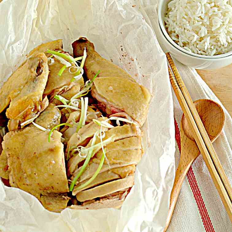 Hakka Salted Steamed Chicken (客家盐鸡)