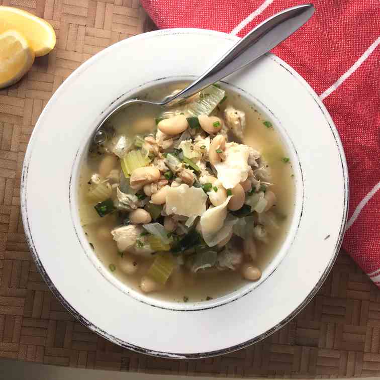 White bean and barley chicken soup