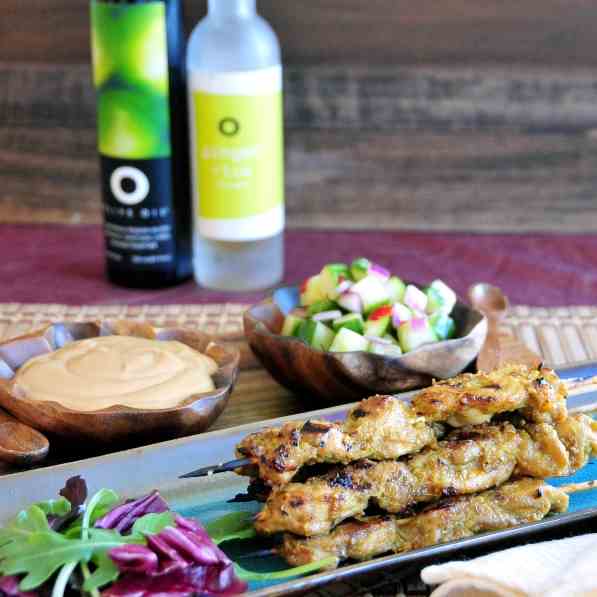 Chicken Satay with Cucumber Relish