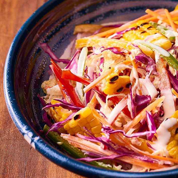 Tangy Coleslaw, Lime Mayo Dressing