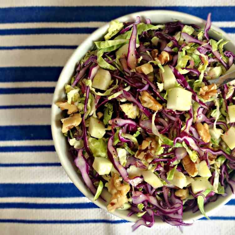 Brussels Sprouts Slaw with Cabbage - Apple