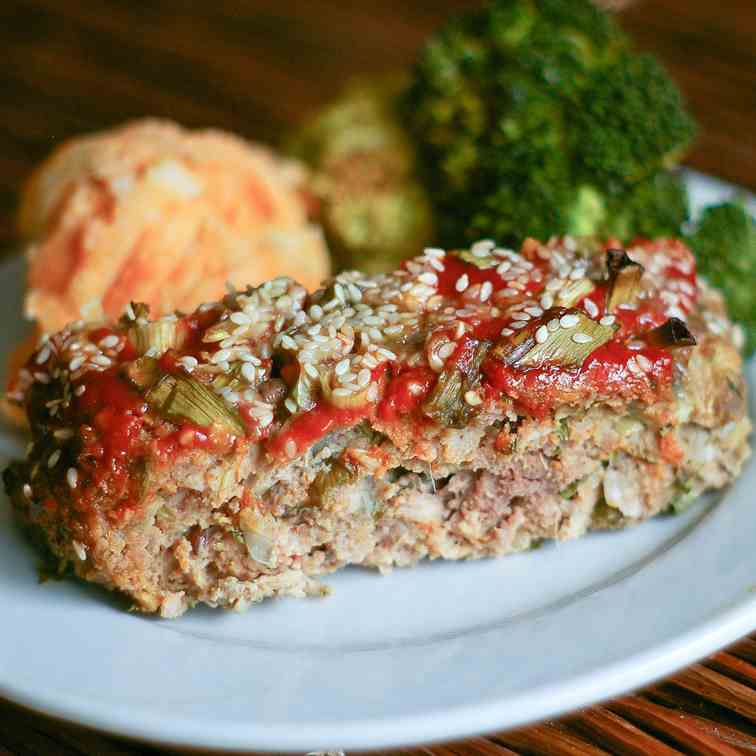 Korean Meatloaf with Gochujang Glaze