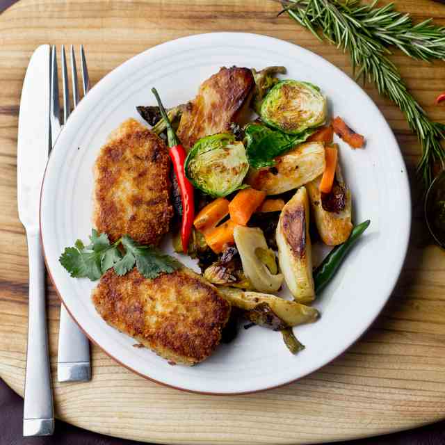 Buckwheat Patties with Roasted Vegetables