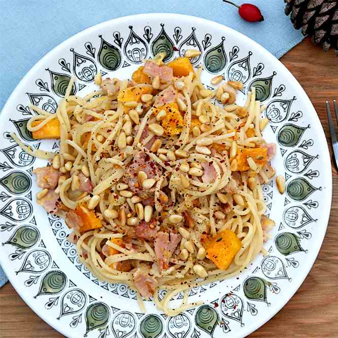 Bacon & Pumpkin Spaghetti