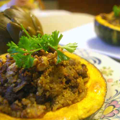 Millet and Dukkah Stuffed Squash