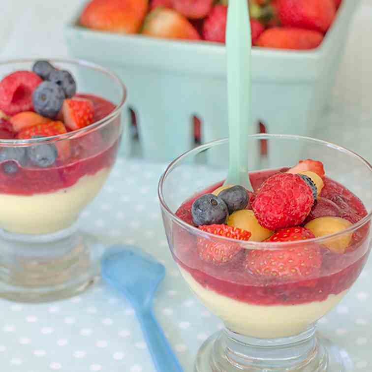 Vanilla Custard with Homemade Fruit Sauce