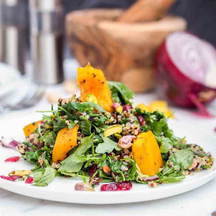 Vegan Quinoa Salad w Cranberries and Pista