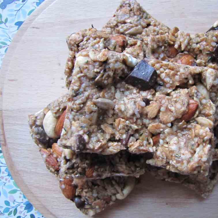 Raw Chocolate Chip Nutty Granola Bar