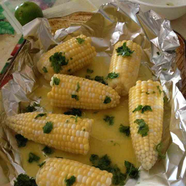 Corn in Cilantro and Lime Butter