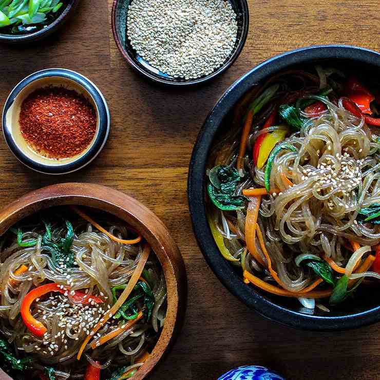 Korean Glass Noodles (Chap Chae-Jap Chae)