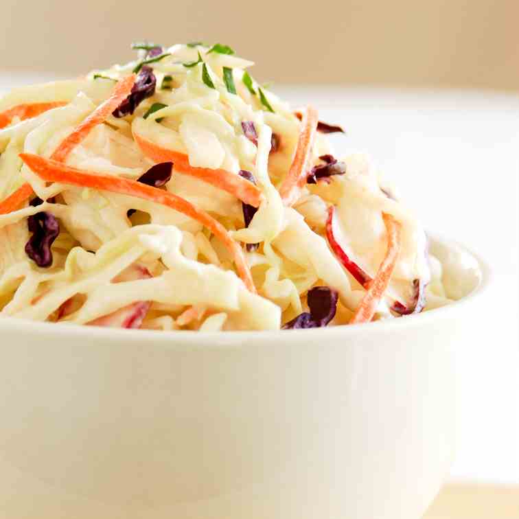 Vegan, Mayo-Free, Creamy Coleslaw