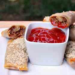 Baked Cheeseburger Eggrolls