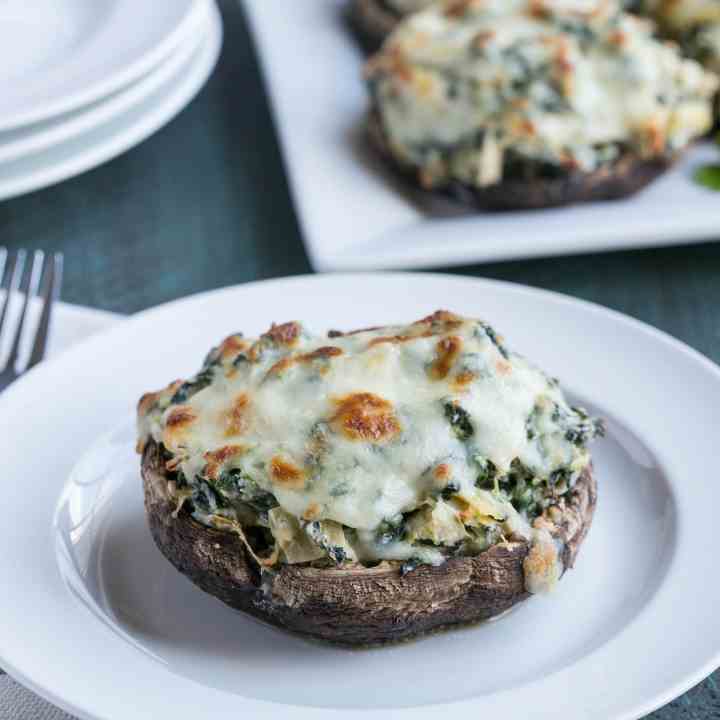 Spinach and Artichoke Stuffed Mushrooms