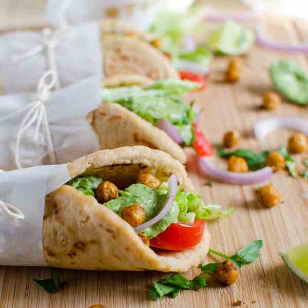 Vegan Wraps Using Naan Bread