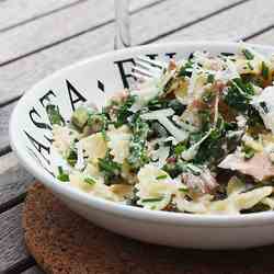 Asparagus prosciutto ricotta pasta