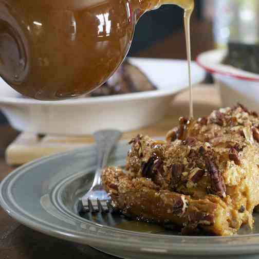 Caramel Pecan Stuffed French Toast