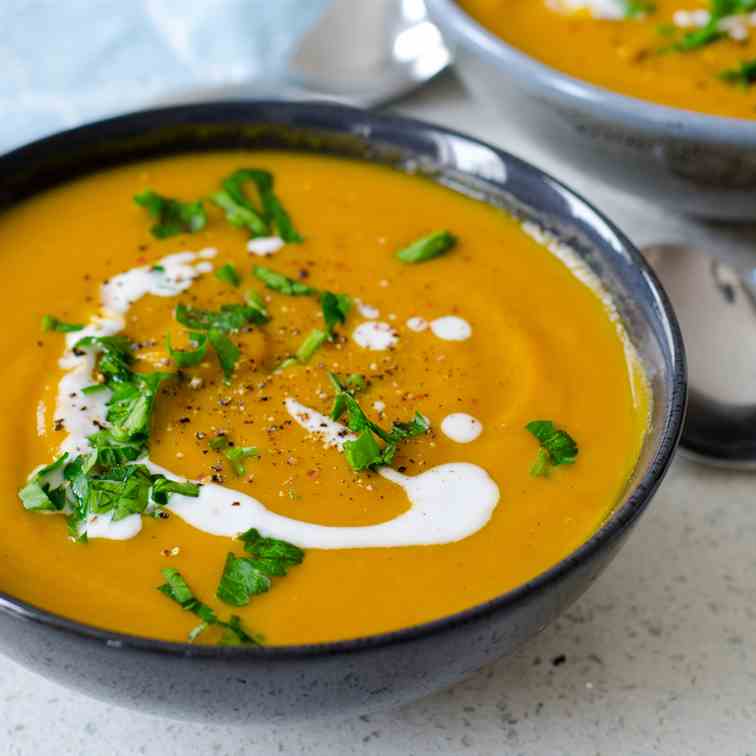 Spiced Sweet Potato and Pumpkin Soup