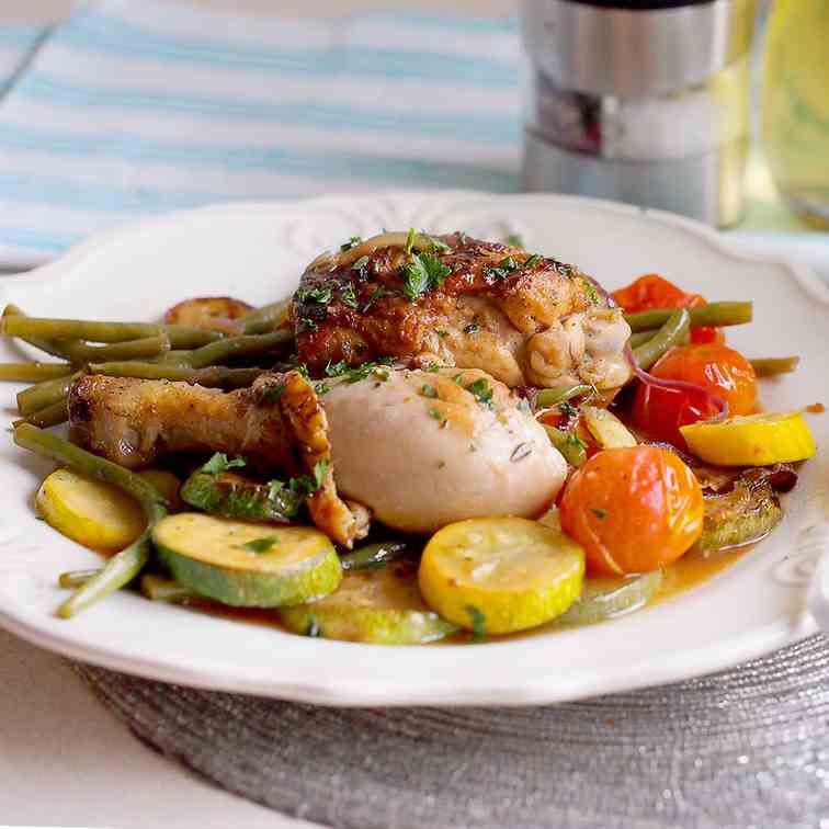 Skillet chicken with vegetables
