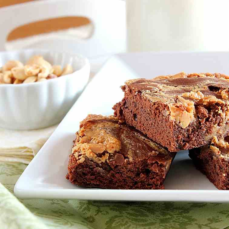 Peanut Butter Swirled Brownies