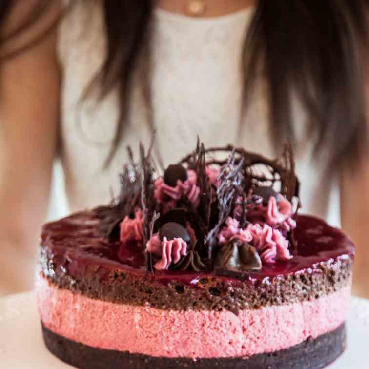Raspberry - Chocolate Mousse Cake