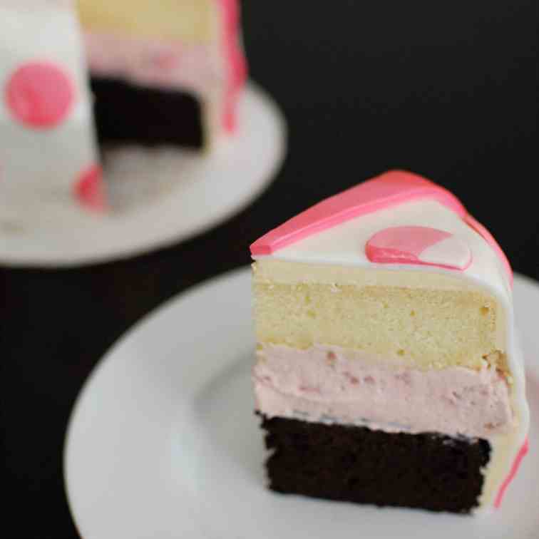 Neapolitan Cheesecake Cake