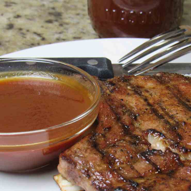 Root Beer BBQ Sauce with Grilled Pork Chop