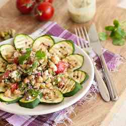 Griddled courgette carpaccio