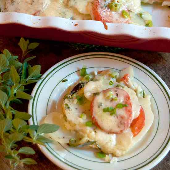 Potato, Spinach, and Tomato Gratin