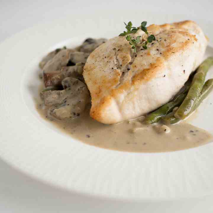 chicken in white sauce