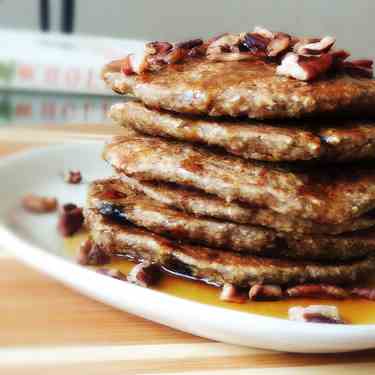 Bowl of Oatmeal Banana Pecan Pancakes