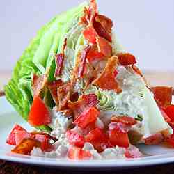 BLT Wedge Salad with Bleu Cheese Dressing