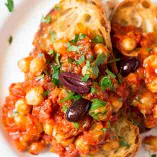 Greek chickpeas on toast