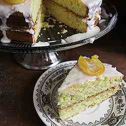 Candied Lemon Cake with Vanilla Icing