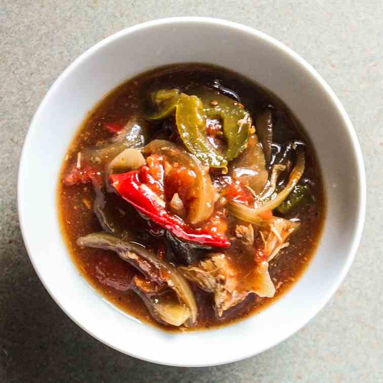 Sweet and Sour Crockpot Pepper Chicken