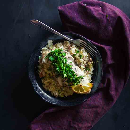 Gremolata Chicken - Mushroom Risotto