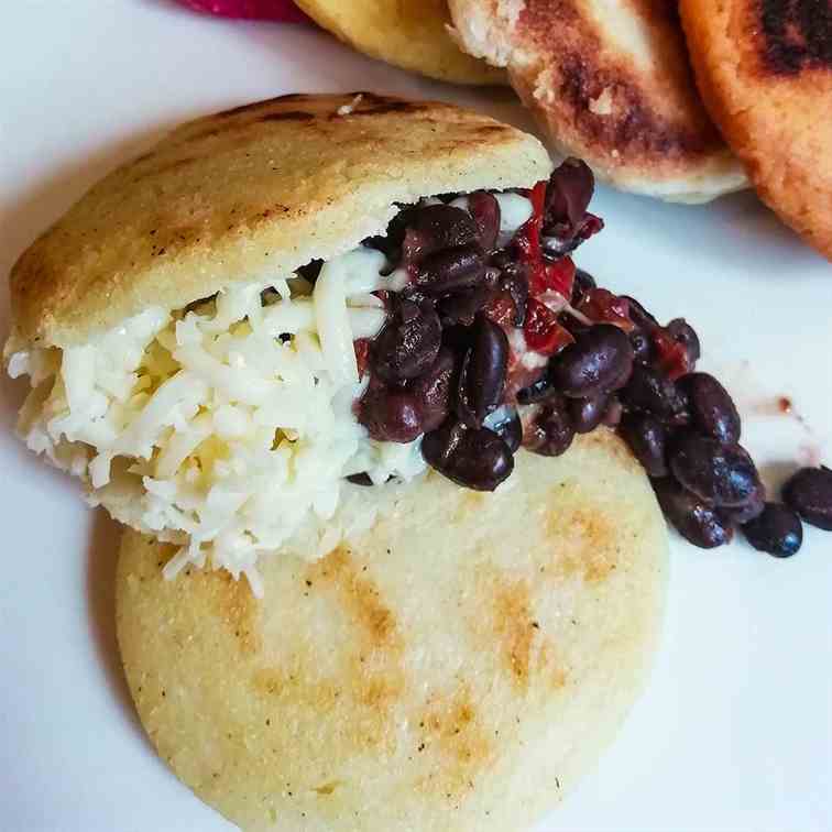 Black Bean and Cheese Arepa