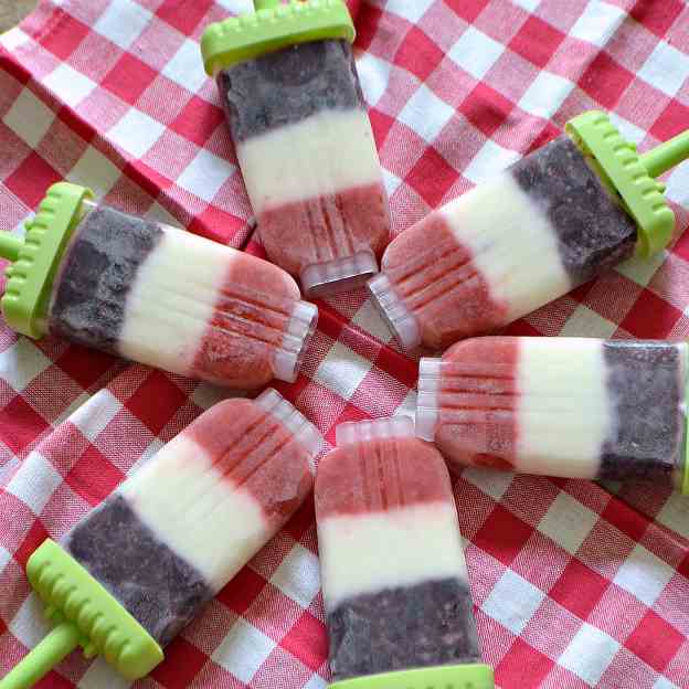 Red, White, and Blue Popsicles